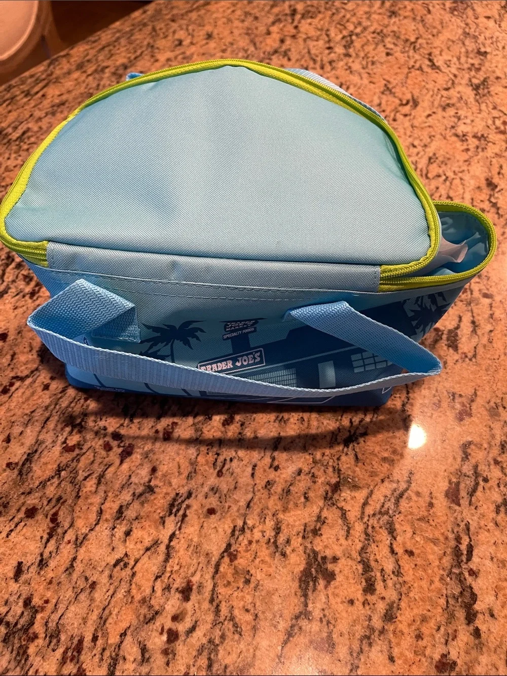Trader Joe's Blue Insulated Lunch Cooler Bag with Lime Trim